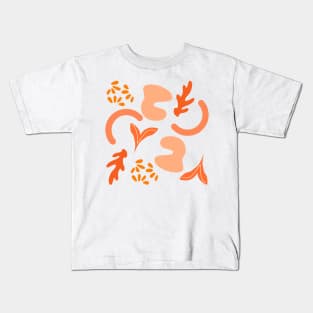 Orange Autumn Assortment Pattern Kids T-Shirt